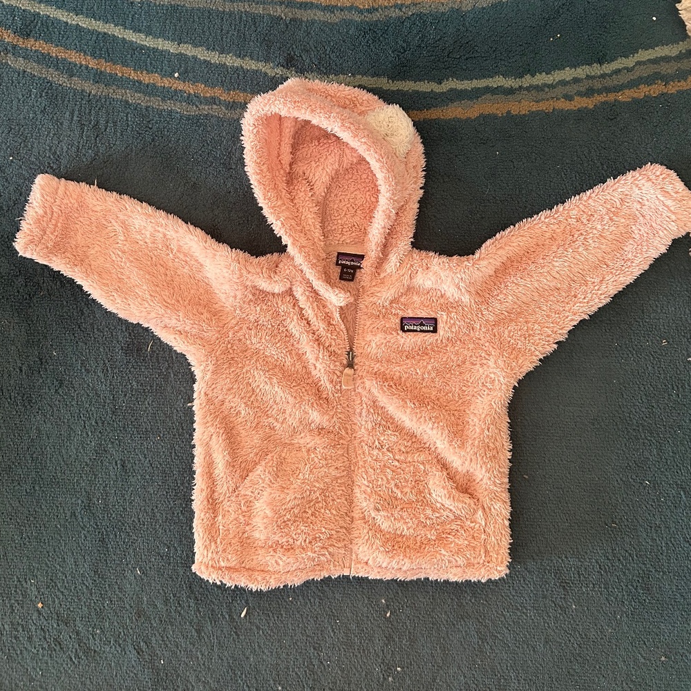 Patagonia Baby Furry Friends Fleece Hoody Pink 6-12M